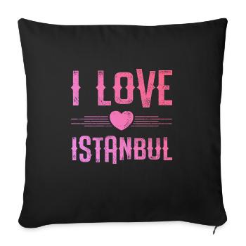 I Love Istanbul - Sofa pillow with filling 45cm x 45cm - black - Front