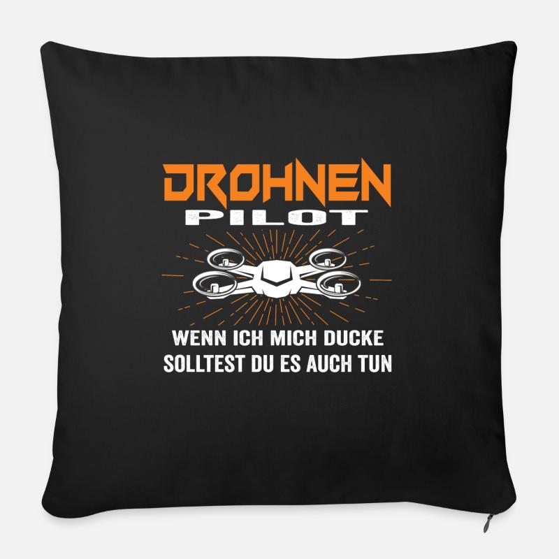 Drohne Drohnen Pilot Quadrocopter Drone Pilot - Sofakissen mit Füllung 45 x 45 cm - Schwarz