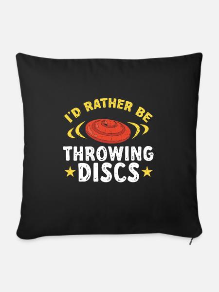 Ultimate Frisbee Wurfscheibe - Sofakissen mit Füllung 45 x 45 cm - Schwarz