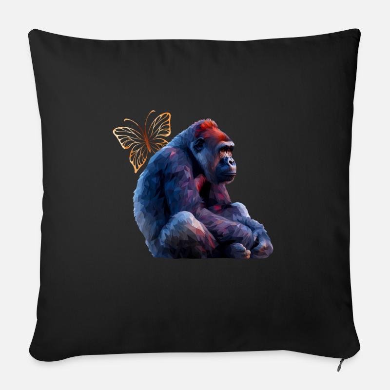 Affe - Sofakissen mit Füllung 45 x 45 cm - Schwarz
