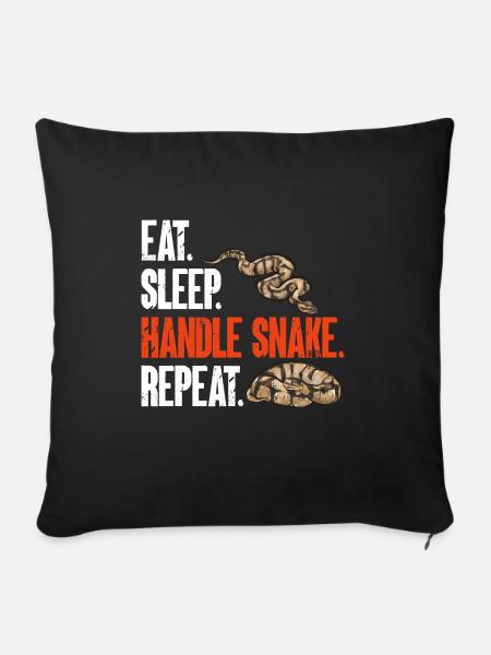 Ball Python Schlange Königspython - Sofakissen mit Füllung 45 x 45 cm - Schwarz
