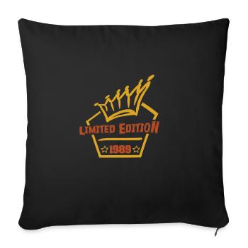 1989 - Sofa pillow with filling 45cm x 45cm - black - Front