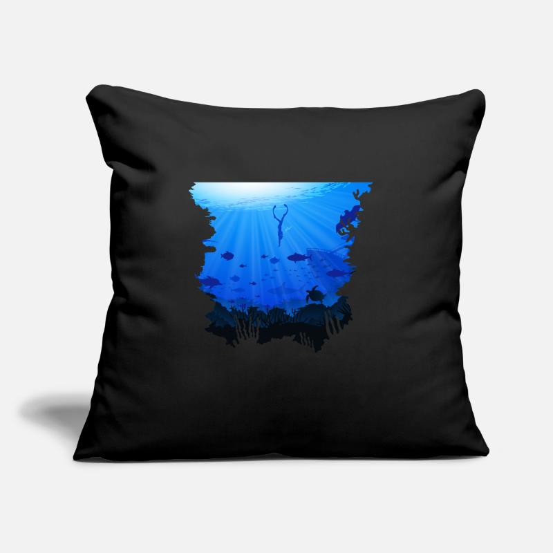 Freedive Diving Apnea Deep Seas Underwater Diver Sofa pillow with filling 45cm x 45cm