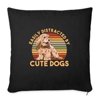 Cockapoo Hund - Sofakissen mit Füllung 45 x 45 cm - Schwarz - Vorne