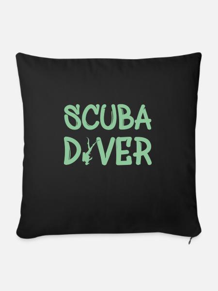 scuba diver - Sofakissen mit Füllung 45 x 45 cm - Schwarz