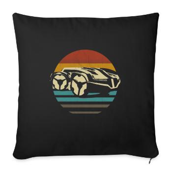 Tondeuse à gazon Robots retro - Coussin et housse de 45 x 45 cm - noir - Devant