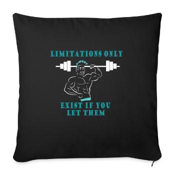 Musculation Musculation Fitness Renforcement musculaire - Coussin et housse de 45 x 45 cm - noir - Devant