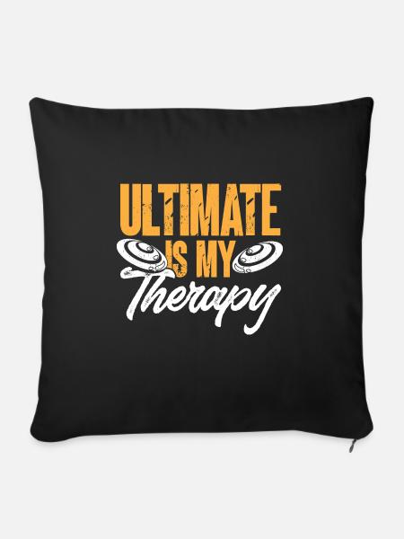 Ultimate Frisbee Wurfscheibe - Sofakissen mit Füllung 45 x 45 cm - Schwarz