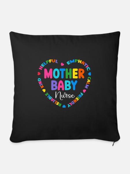 Krankenschwester Baby Entbindungsschwester - Sofakissen mit Füllung 45 x 45 cm - Schwarz
