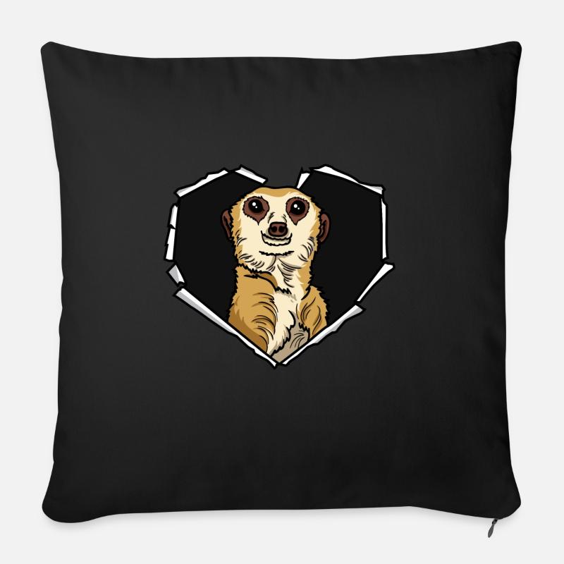 Riss Erdmännchen Zerrissenes Loch Erdmännchen - Sofakissen mit Füllung 45 x 45 cm - Schwarz