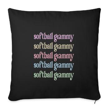 Grammy Oma Von Softballspieler Softball Grammy - Sofakissen mit Füllung 45 x 45 cm - Schwarz - Vorne