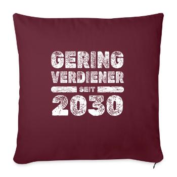 Jahrgang 2030 - Sofakissen mit Füllung 45 x 45 cm - Burgunderrot - Vorne