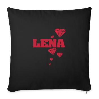 Lena as a name - Sofa pillow with filling 45cm x 45cm - black - Front