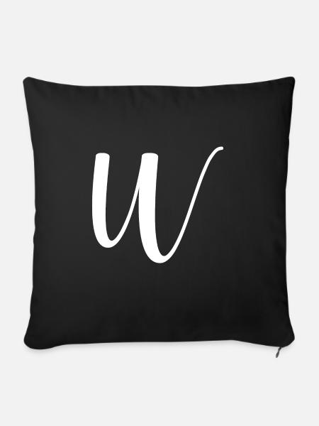 Kalligraphie, Initiale W - Sofakissen mit Füllung 45 x 45 cm - Schwarz