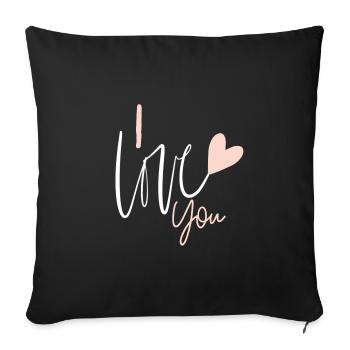 I love you - Sofa pillow with filling 45cm x 45cm - black - Front