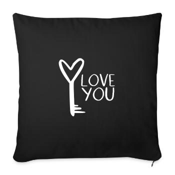 I love you - Sofa pillow with filling 45cm x 45cm - black - Front