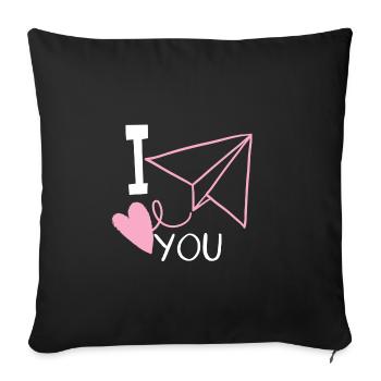 I love you - Sofa pillow with filling 45cm x 45cm - black - Front
