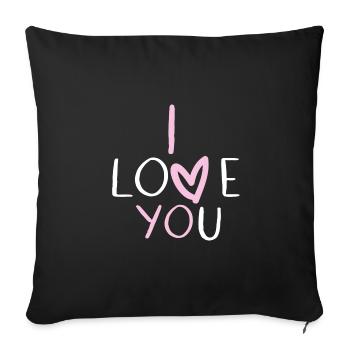 I love you - Sofa pillow with filling 45cm x 45cm - black - Front