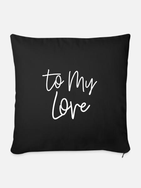 I love you - Sofakissen mit Füllung 45 x 45 cm - Schwarz