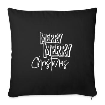 Merry christmas - Sofa pillow with filling 45cm x 45cm - black - Front