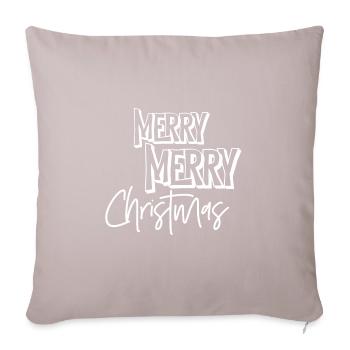 Merry christmas - Sofakissen mit Füllung 45 x 45 cm - helles Taupe - Vorne