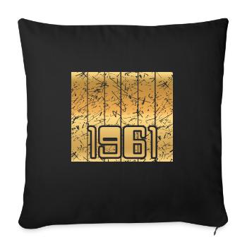 Heimat 1961 - Sofa pillow with filling 45cm x 45cm - black - Front