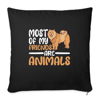 Most Of My Friends Are Animals 7 - Sofa pillow with filling 45cm x 45cm - black - Front