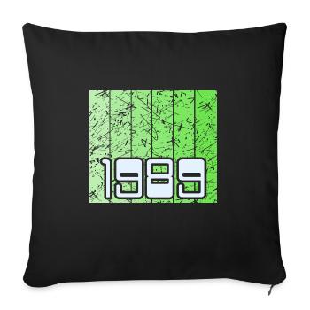 Vert 1989 - Coussin et housse de 45 x 45 cm - noir - Devant