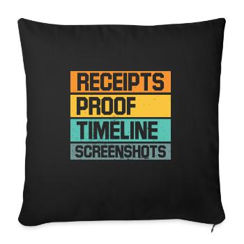 Receipts Timeline Screenshot Witty Retorts Snappy - Sofa pillow with filling 45cm x 45cm - black - Front