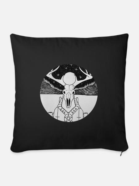 Gotischer Hirsch - Sofakissen mit Füllung 45 x 45 cm - Schwarz