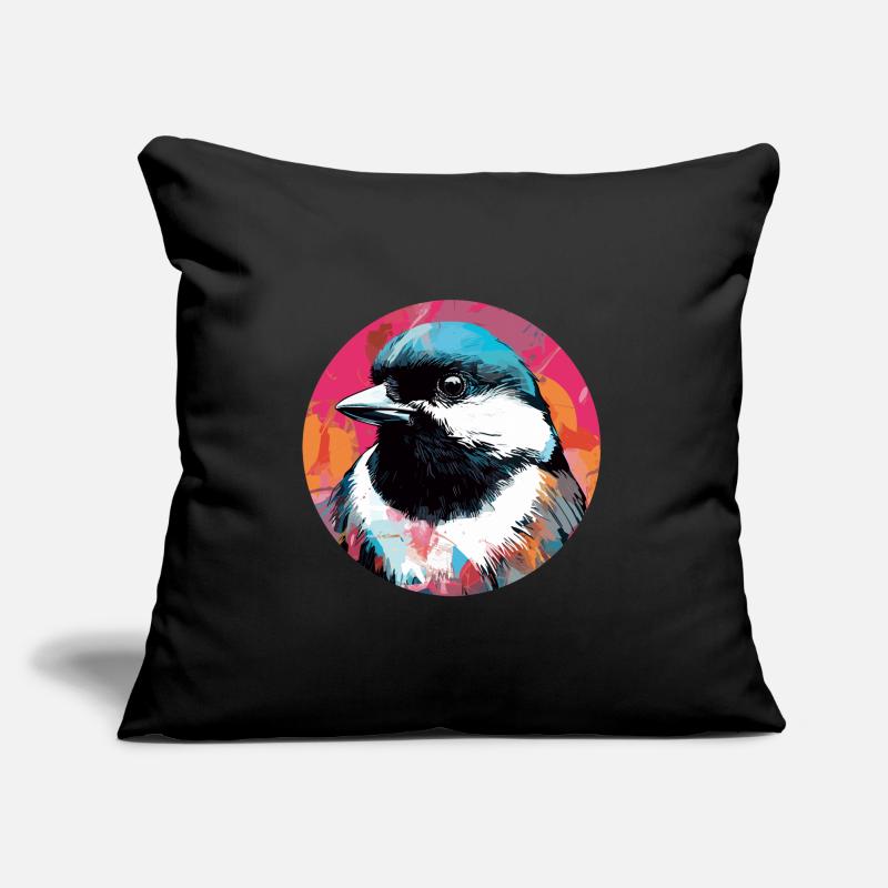 Chickadee bird Sofa pillow with filling 45cm x 45cm
