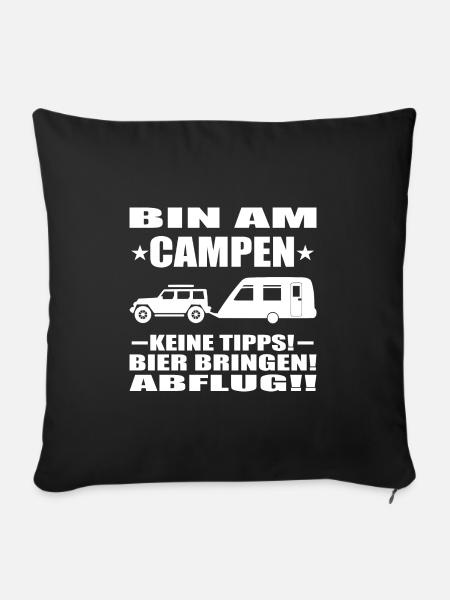 Camping - Sofakissen mit Füllung 45 x 45 cm - Schwarz