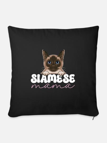 Siamkatze - Sofakissen mit Füllung 45 x 45 cm - Schwarz