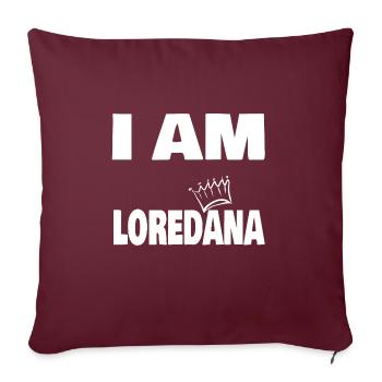 Nom de Loredana - Coussin et housse de 45 x 45 cm - bordeaux - Devant