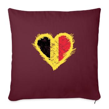 Belgium - Sofa pillow with filling 45cm x 45cm - burgundy - Front