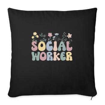Social Workers Social Work Streetworker Team - Sofa pillow with filling 45cm x 45cm - black - Front