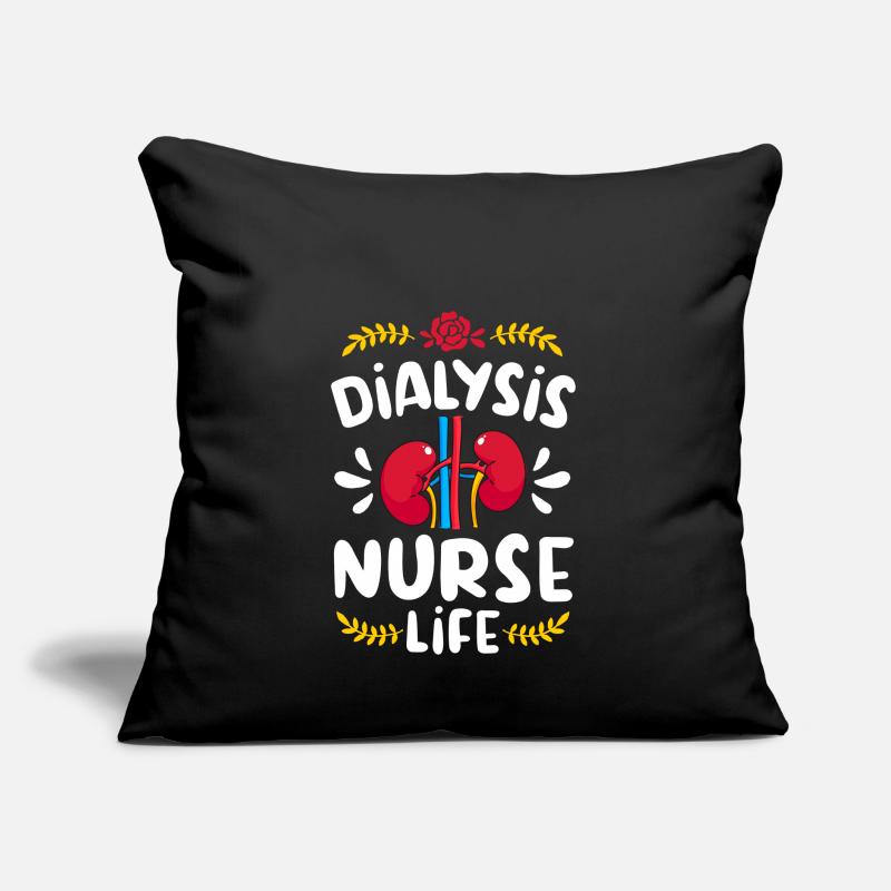 Infirmière en dialyse Néphrologie Soins de dialyse Coussin et housse de 45 x 45 cm