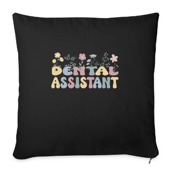 Zahnarzthelferin Zahnärztliche Assistentin - Sofakissen mit Füllung 45 x 45 cm - Schwarz - Vorne