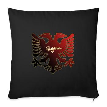 Shqiperia Albanian Motif - Sofa pillow with filling 45cm x 45cm - black - Front