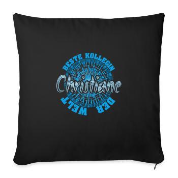 Christiane - Coussin et housse de 45 x 45 cm - noir - Devant