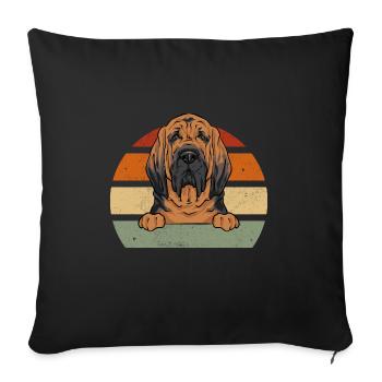 Bloodhound Hund Bluthund - Sofakissen mit Füllung 45 x 45 cm - Schwarz - Vorne