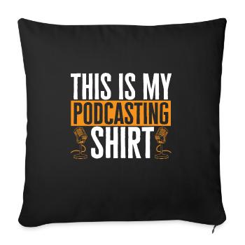 Podcaster Podcast - Sofa pillow with filling 45cm x 45cm - black - Front