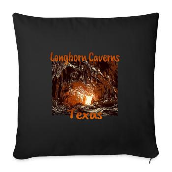 USA Vacation in Texas: Longhorn Caves - Sofa pillow with filling 45cm x 45cm - black - Front