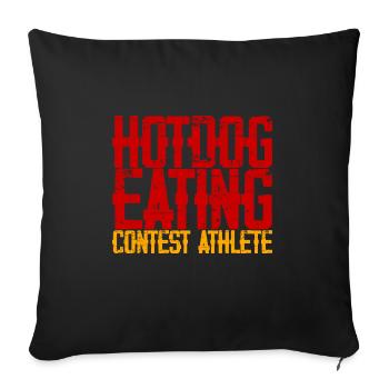 Hotdog Eating Contest Athlete 3 - Sofa pillow with filling 45cm x 45cm - black - Front