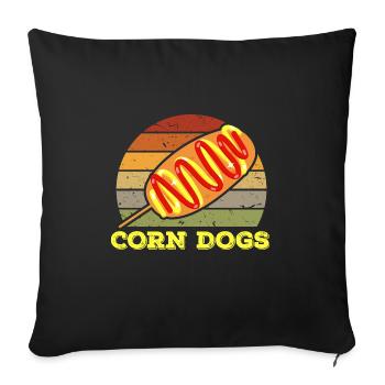 Cool corn dog - Sofa pillow with filling 45cm x 45cm - black - Front