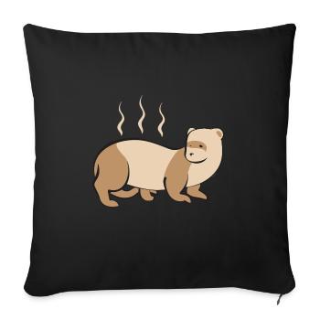 Furet, propriétaire de furet - Coussin et housse de 45 x 45 cm - noir - Devant