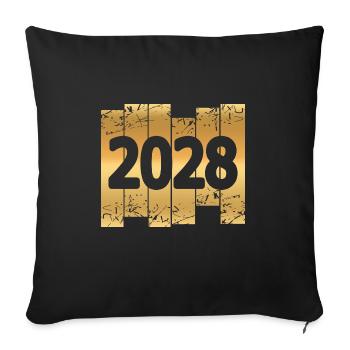 2028 - Coussin et housse de 45 x 45 cm - noir - Devant