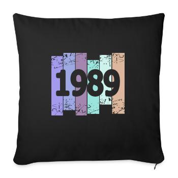 1989 - Sofa pillow with filling 45cm x 45cm - black - Front