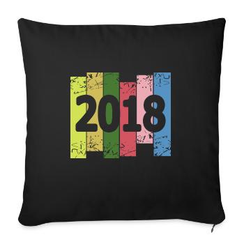 Funny 2018 - Sofa pillow with filling 45cm x 45cm - black - Front