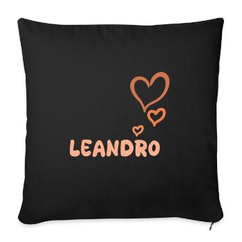 Leandro - Coussin et housse de 45 x 45 cm - noir - Devant